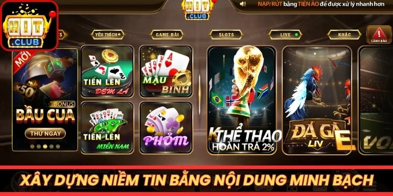 Xây dựng niềm tin bằng nội dung minh bạch