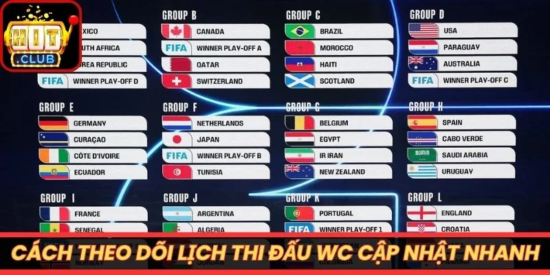 Cách theo dõi lịch thi đấu WC cập nhật nhanh