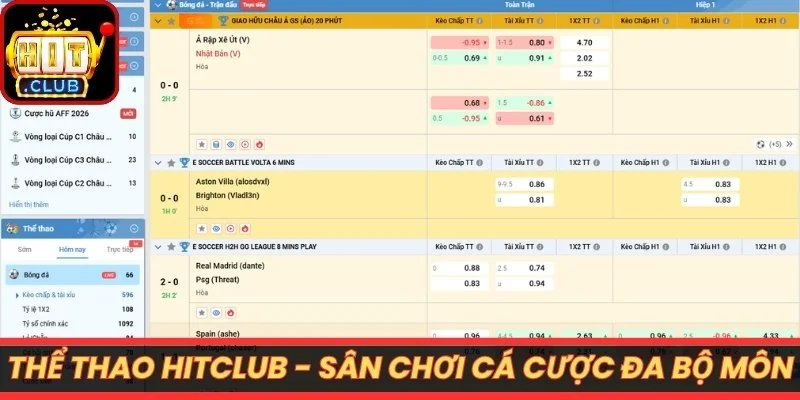 Thể thao Hitclub - sân chơi cá cược đa bộ môn hấp dẫn
