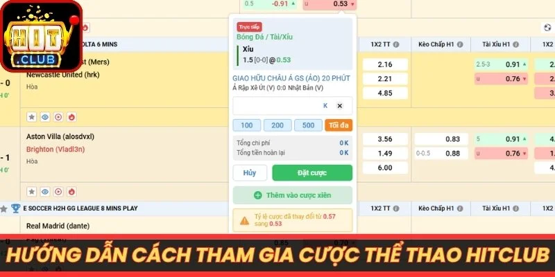 Hướng dẫn cách tham gia cá cược thể thao tại Hitclub