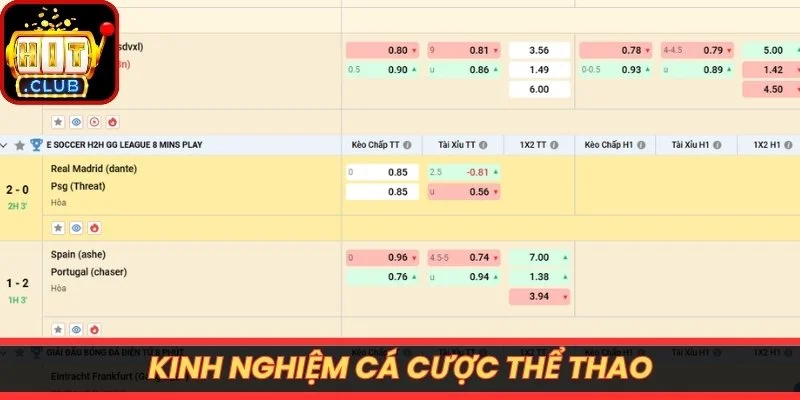 Kinh nghiệm cá cược thể thao